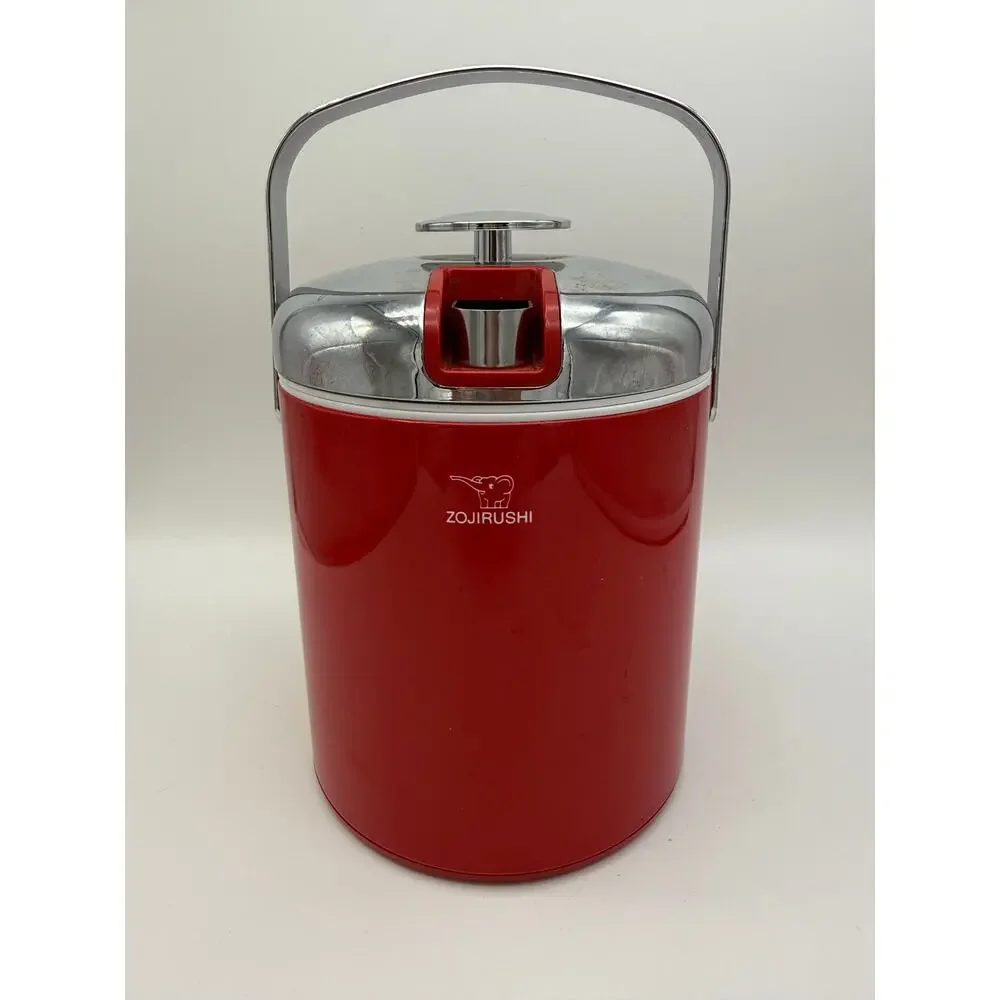 Zojirushi Small Red Stainless Steel Vacuum Insulated Ice Pail w/ Tongs Drinkware